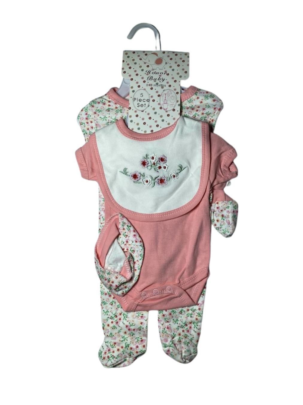 5-Piece Peach Baby Girl