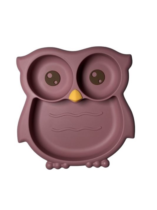 Pink Silicone Owl Feeding Set
