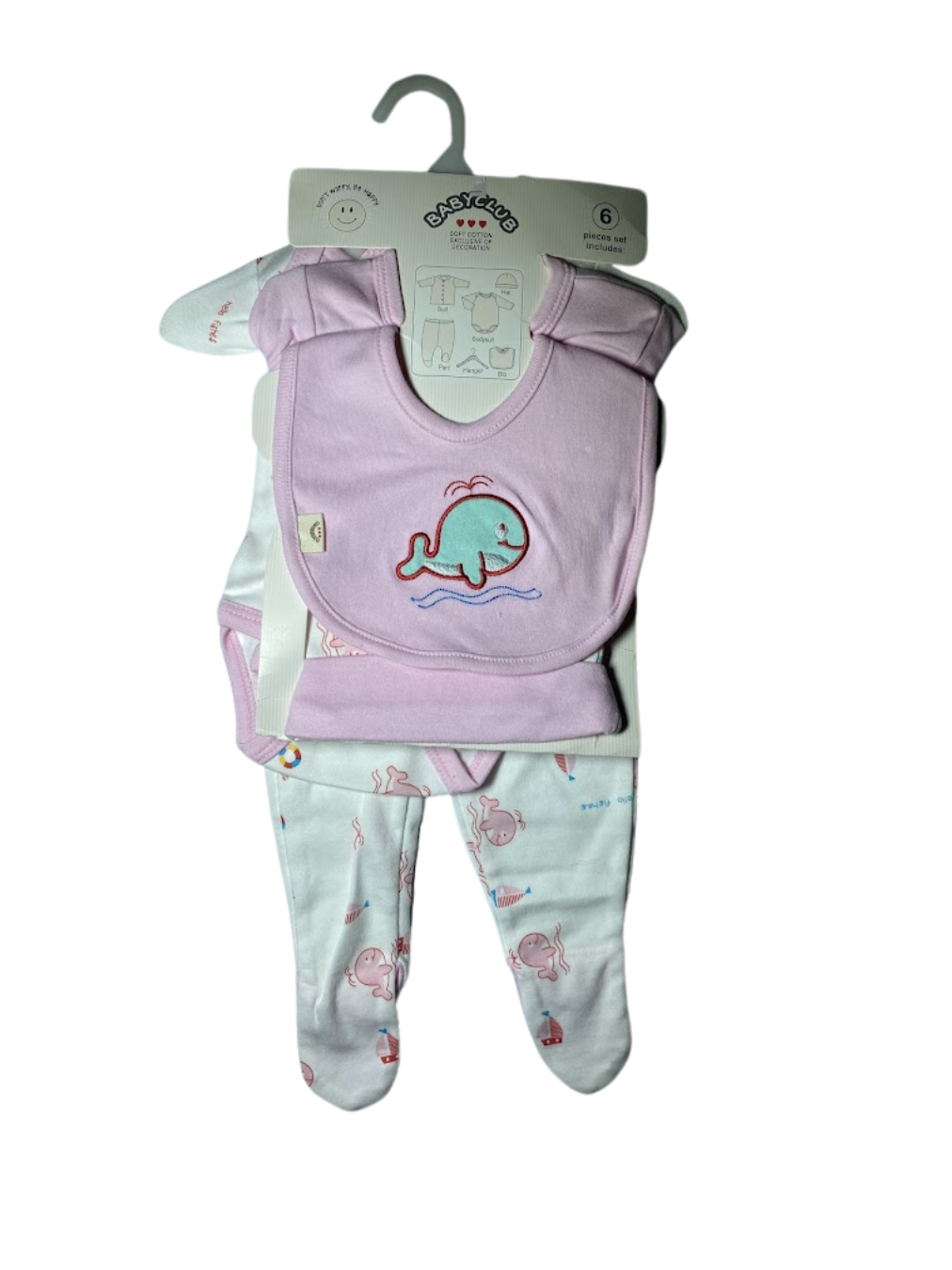 Pink Whale Baby Set