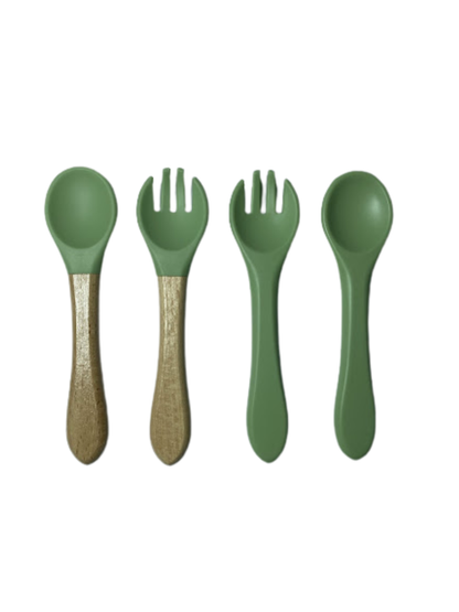 Green Silicone Owl Feeding Set